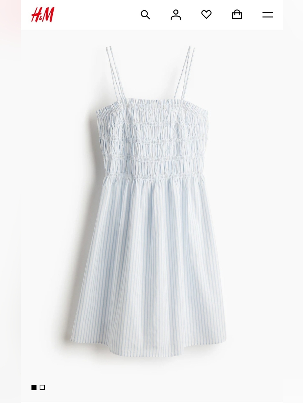 Divided Light Blue & White Striped Smocked Sundress